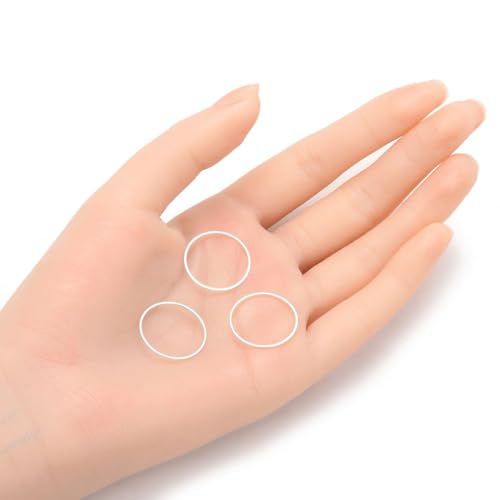 100pcs Silver Round Circle Beading Hoop Link Jewelry Findings 20mm - view 2