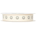 Custom Herringbone Cotton Ribbon, Natural 5/8 Inch Gift Ribbon with Smiley Face Print, 10 Yards