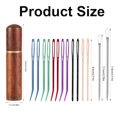 Large Eye Sewing Needles Set, Yarn Sewing Needle Sharp Tapestry Needles Tapestry Needle Bent Needles Hand Knitting Needles Bent Tip Yarn Needles for Hand Knitting - view 2
