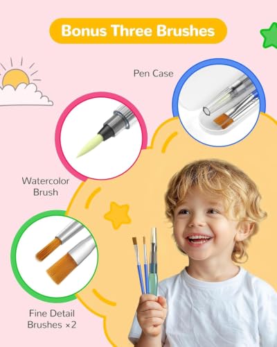 Paint with Water Coloring Books for Toddlers, A to Z 26 Pages Animal Watercolor Paint Set with 3 Brushes, Mess Free Painting Activity for Kids Ages 4 5 6 7 8, Christmas Gifts Arts & Crafts Toy - view 4