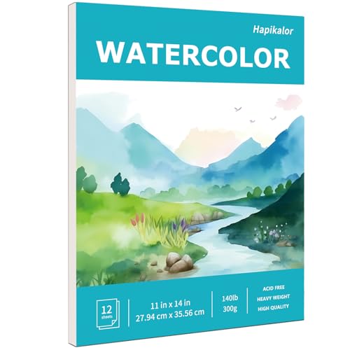 Watercolor Paper Pad, 9"x12" 140lb/300gsm Artist Drawing Sketch Book, Paper Pad, Art Journal, Arts and Crafts Supplies for Adults Kids, Paint Set, Colors, Canvas Painting, Watercolors, Blue - view 7