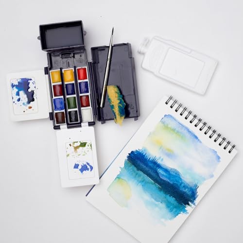 Cotman Watercolor Paint Set, 12 Half Pan Field Pocket Set - view 2