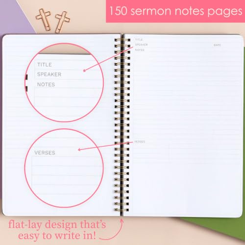 Sermon Notebook, 150 Pages for Bible Study, Quilted Patchwork - view 5