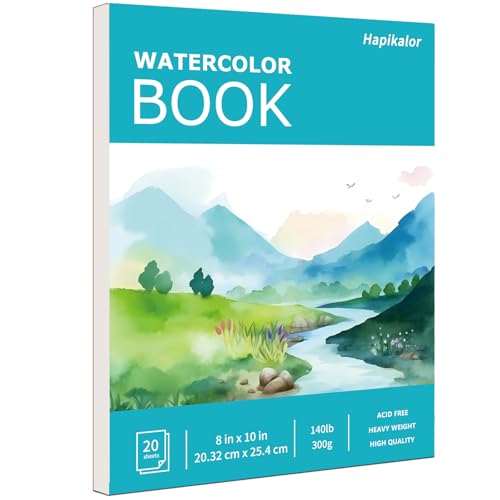 Watercolor Paper Pad, 9"x12" 140lb/300gsm Artist Drawing Sketch Book, Paper Pad, Art Journal, Arts and Crafts Supplies for Adults Kids, Paint Set, Colors, Canvas Painting, Watercolors, Blue - view 6