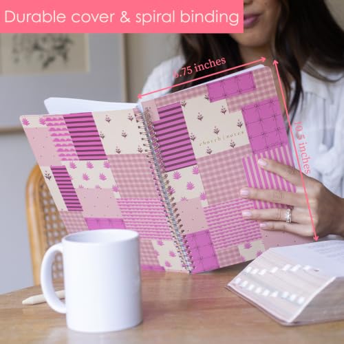 Sermon Notebook, 150 Pages for Bible Study, Quilted Patchwork - view 4