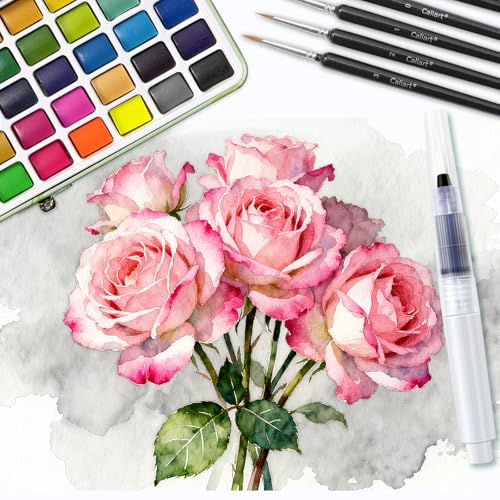 50 Colors Watercolor Paint Set, Portable Art Supplies Palette Kit - view 2