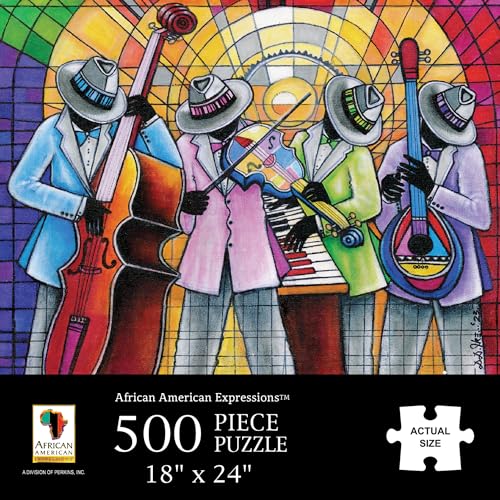Jazz Band Puzzle – 500-Piece Inspirational Black Art Jigsaw Puzzle for Adults – Gift for Music Lovers