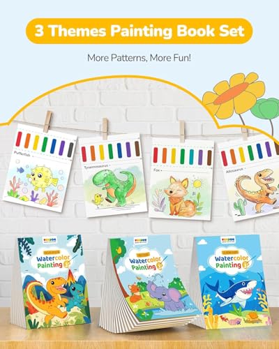 3 Pack Paint with Water Books, Kids Watercolor Activity Set - view 2