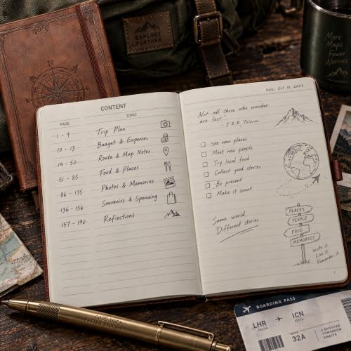 Lined Journal Notebook, 192 Numbered Pages, A5 Size (5.7'' x 8.3'') - view 2