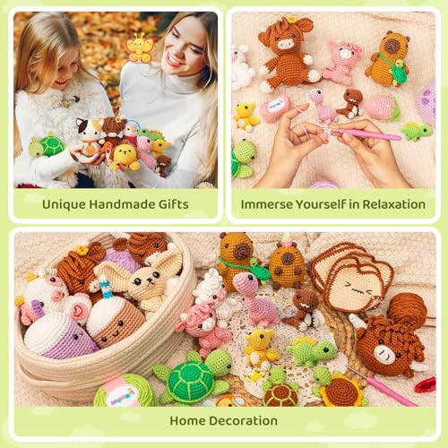 Crochet Kit for Beginners, 4 Pack Dinosaur Set Craft Set - view 6