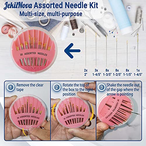 60 Pack Premium Hand Sewing Needles, 6 Sizes Assorted Sewing Needles - view 2