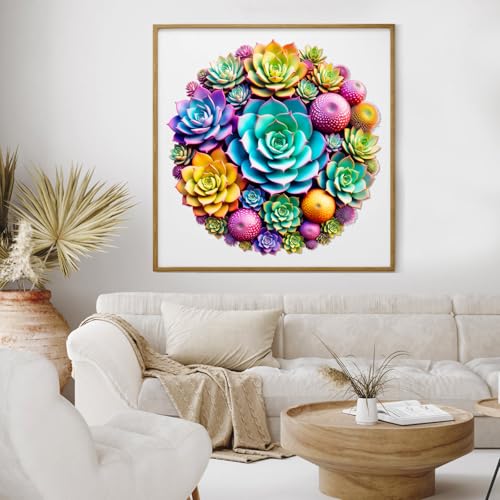 Wooden Puzzles for Adults, Succulent Plants 200 Piece Unique Shaped Wood Puzzle, Creative Wooden Jigsaw Puzzle Gift, Family Game, Wall Art Decor, 11 x 11 Inch - view 5