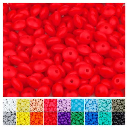 180PCS Silicone Lentil Beads,12mm Spacer Beads - view 8