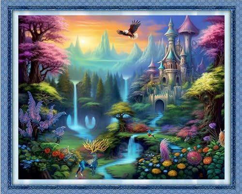 Stamped Cross Stitch Kits Full Range of Embroidery Patterns Starter Kits for Beginners Adult DIY Cross Stitches Needlepoint Kits 11CT-Colorful Mandala 18x18 inch - view 5