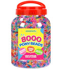 Pony Beads 4500+ Multicolor 6x9mm Plastic Kandi Bead Bulk for Bracelets