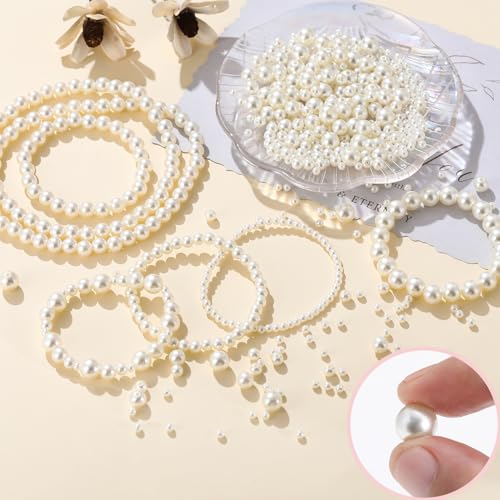3000Pcs White Pearl Beads for Jewelry Making Pearls for Crafting with Holes - view 3