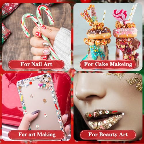 250g Christmas Fake Sprinkles, Polymer Clay Sprinkles, Santa Claus - view 6