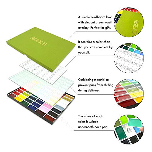 Gansai Tambi Watercolor Paint Set, 48 Colors, Made in Japan - view 4