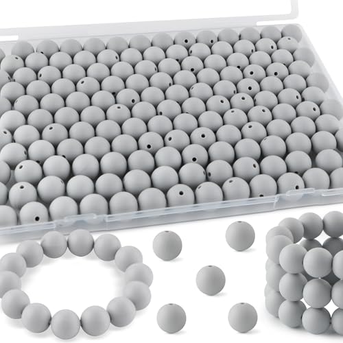 145PCS 15mm Silicone Beads for Keychain Making（Light Purple） - view 3