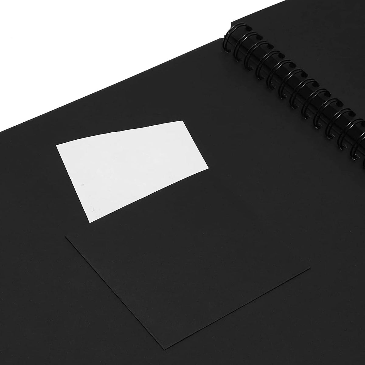 Spiral-Bound Scrapbook Album - Silk Ribbon Cover for Wedding Scrapbook - Durable Hardcover Black Paper Photo Albums - Complete Scrapbooking Supplies Kit, 80 Pages - 12.25 x 12.25 in, Black - view 5