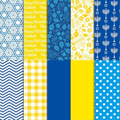 100 Sheets Black White Tissue Paper, Star Dots Stripes Waves Print - view 2