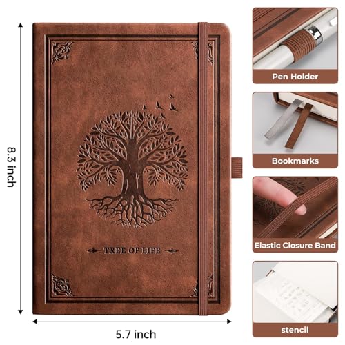 Lined Journal Notebook, 192 Numbered Pages, A5 Size (5.7'' x 8.3'') - view 4