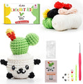 Learn to Crochet Kit for Beginners Kids and Adults, Premium Pattern Sunflower Beginner Crochet Kits with Easy Tube Yarn & Step-by-Step Video Tutorials (Panda Cactus Crochet Kits)