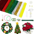 Christmas Pipe Cleaners, Green and Red, Rose Pipe Cleaner Flowers, 600 PCS