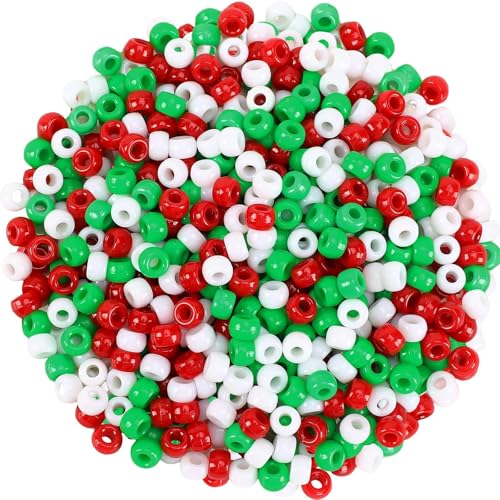1200Pcs Christmas Color Pony Beads Bulk for Jewelry Making Bracelets - view 7