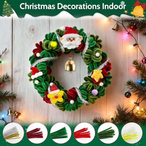 Christmas Pipe Cleaners, Green and Red, Rose Pipe Cleaner Flowers, 600 PCS - view 5