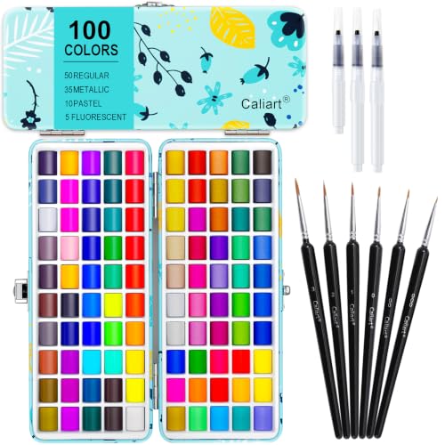 50 Colors Watercolor Paint Set, Portable Art Supplies Palette Kit - view 7