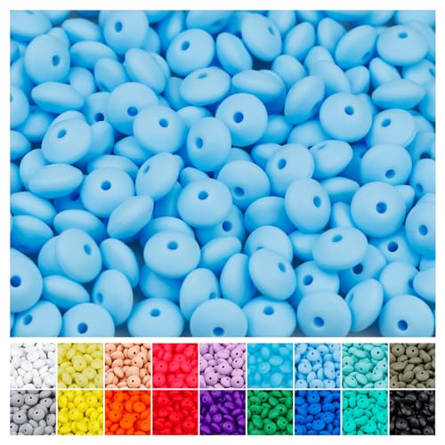 180PCS Silicone Lentil Beads,12mm Spacer Beads - view 6