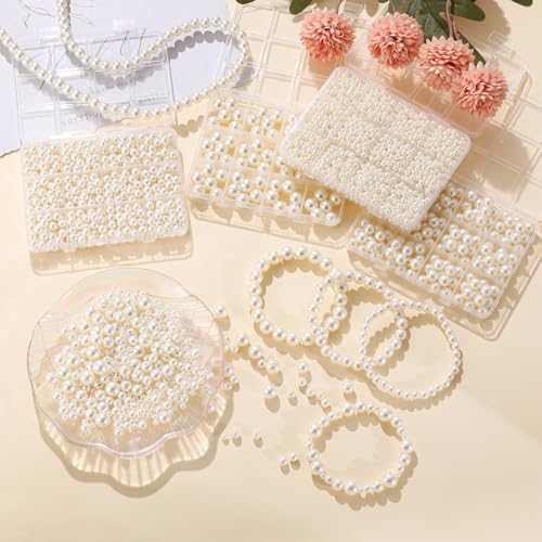 3000Pcs White Pearl Beads for Jewelry Making Pearls for Crafting with Holes - view 4