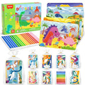 12 Pack Dinosaur Dot Art Party Favors, 2400+ Dot Stickers, Ages 3-8