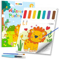 Paint with Water Coloring Books for Toddlers, A to Z 26 Pages Animal Watercolor Paint Set with 3 Brushes, Mess Free Painting Activity for Kids Ages 4 5 6 7 8, Christmas Gifts Arts & Crafts Toy