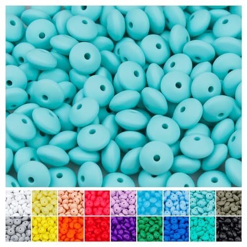180PCS Silicone Lentil Beads,12mm Spacer Beads - view 7