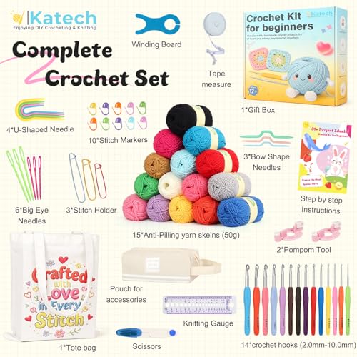 Crochet Kit for Beginners Adults Kids-Crochet Starter Kit-Ideal Gift - view 2