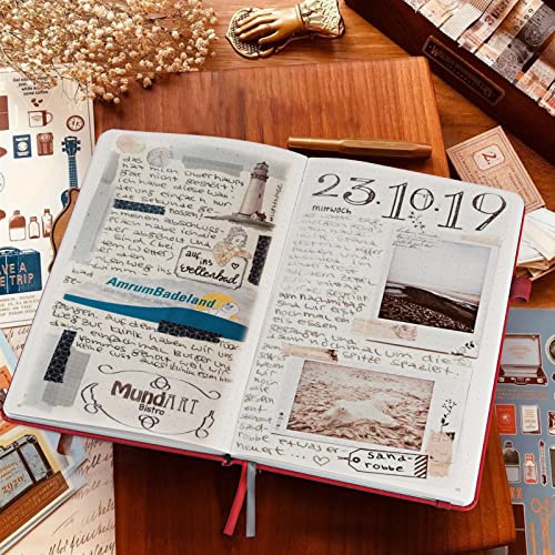 Hardcover Leather Dotted Journal Notebook, 120GSM Thick Paper,Numbered Page - view 5