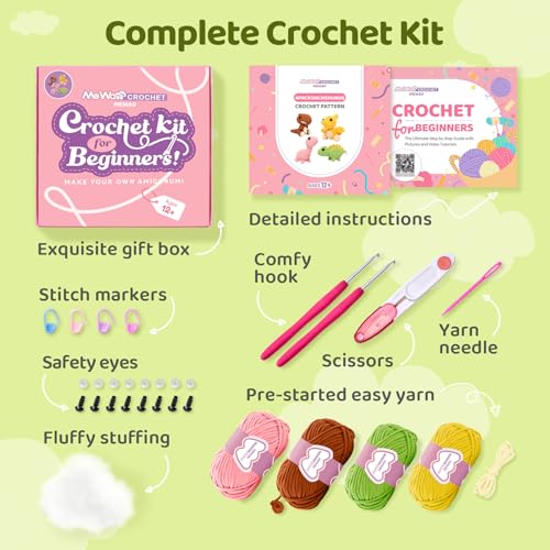 Crochet Kit for Beginners, 4 Pack Dinosaur Set Craft Set - view 3