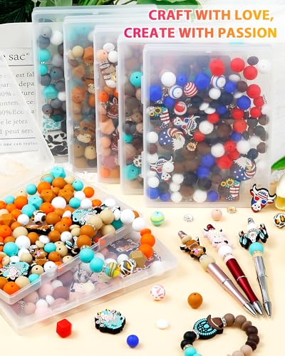 112PCS Cow Silicone Beads Kit, Black Green - view 5