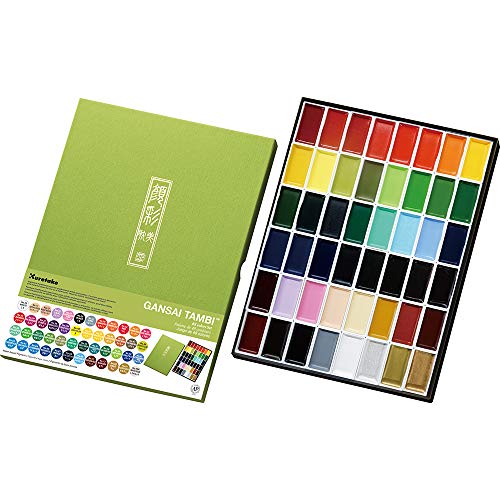 Gansai Tambi Watercolor Paint Set, 48 Colors, Made in Japan