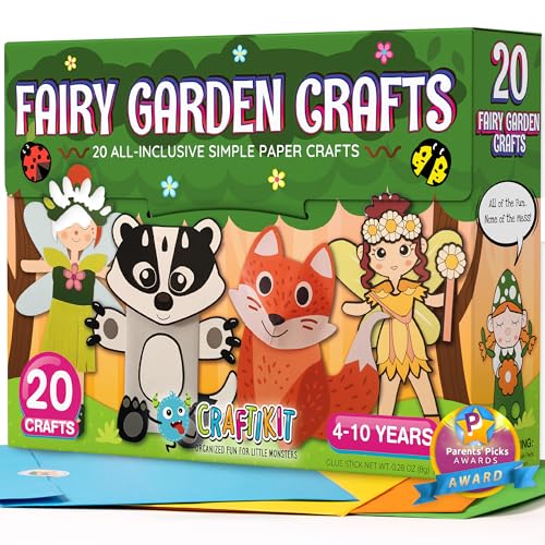20 Award-Winning Fairy Garden Crafts for Kids - 20 All-Inclusive Fun Paper Toddler Crafts, Fairy Garden Kit for Kids Ages 3-10