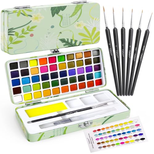 50 Colors Watercolor Paint Set, Portable Art Supplies Palette Kit