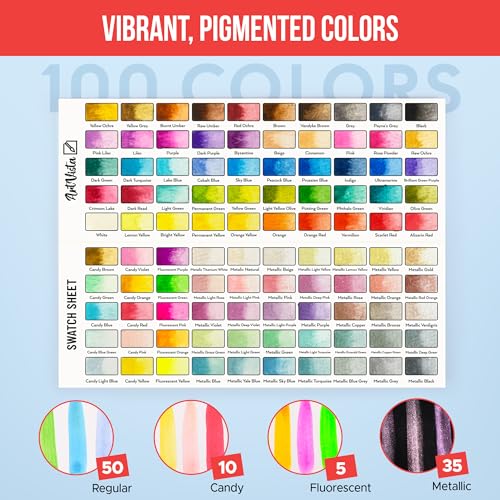 Watercolor Paint Set 100 Vibrant Colors for Adult Beginner Professional - view 5