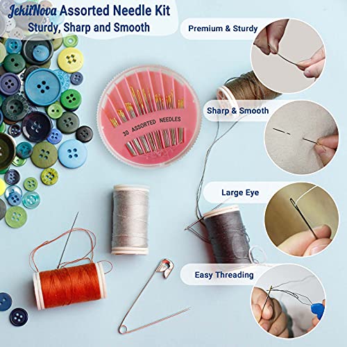 60 Pack Premium Hand Sewing Needles, 6 Sizes Assorted Sewing Needles - view 4