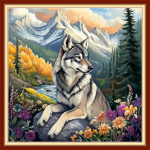 Stamped Cross Stitch Kits Embroidery kit for Beginners Adults Full Range of Embroidery Patterns Starter Kits DIY Printed Cross Stitch Kits Needlepoint Kits 11CT-Umbrella Girl 18x18 inchs - view 7