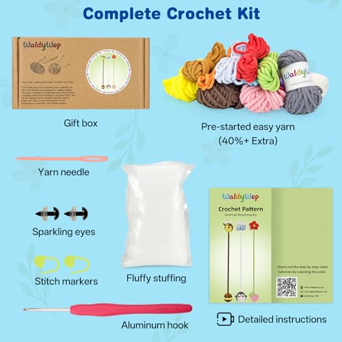 Crochet Kit for Beginners: 3 Animal Bookmarks Craft Kit,Women Gift - view 4