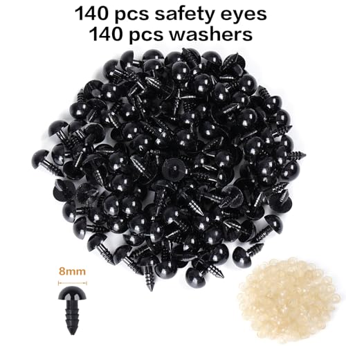 8mm Safety Eyes, 280pcs Crochet Eyes for Amigurumi - view 2