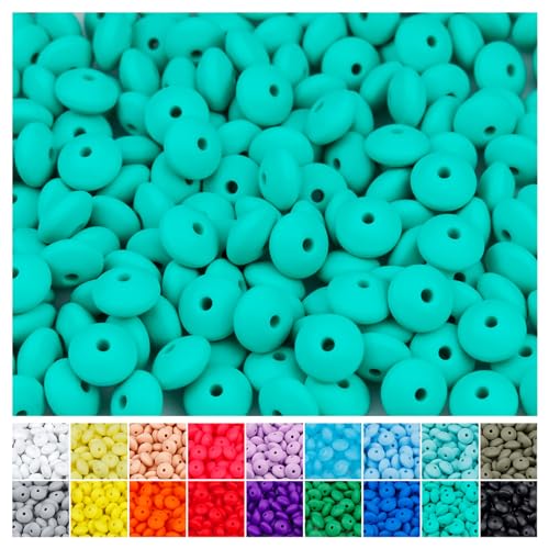 180PCS Silicone Lentil Beads,12mm Spacer Beads