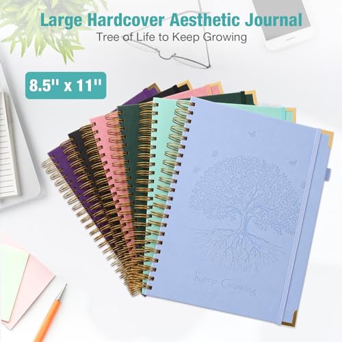College Ruled Notebook, 8.5 x 11 Hardcover Leather Spiral Notebook Journal - view 6